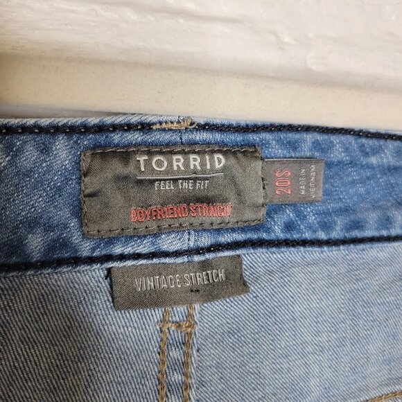 Torrid Women's Size 20S Jeans Boyfriend Straight Distressed - Picture 3 of 4